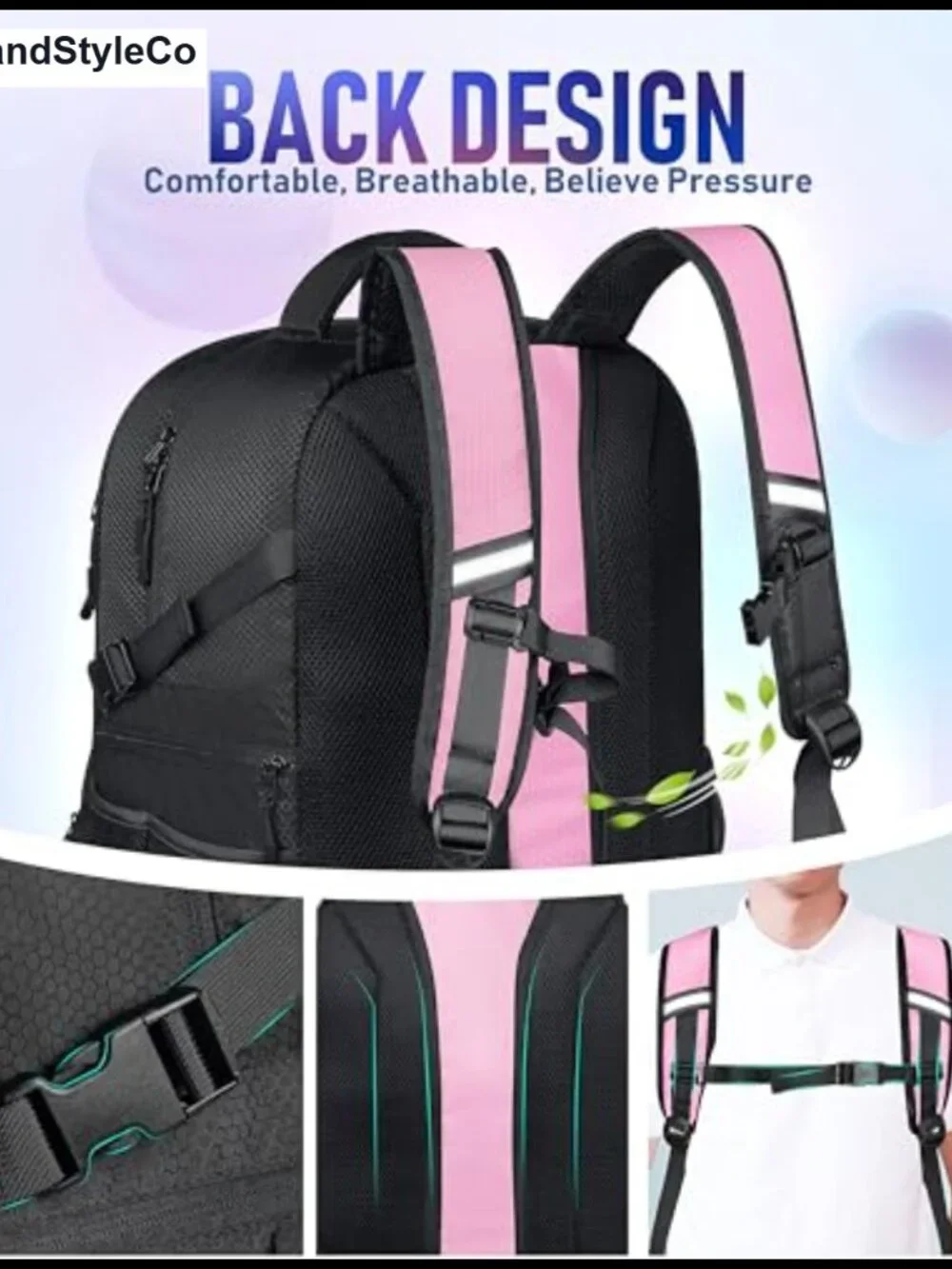 Bowling Ball Backpack with Shoe Tote Bag, Padded Ball Holder, Waterproof Nylon,